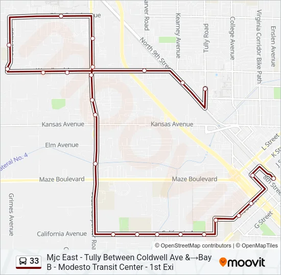 33 Bus Line Map