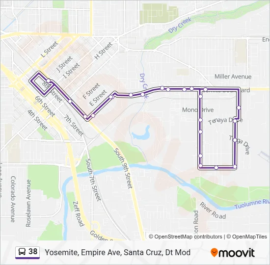 38 Bus Line Map