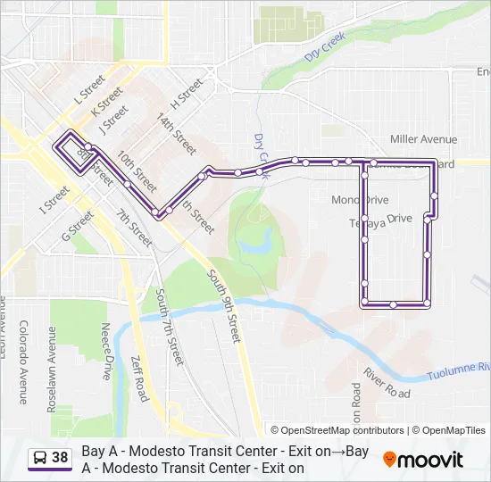 38 Bus Line Map