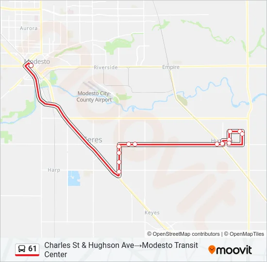 61 Bus Line Map