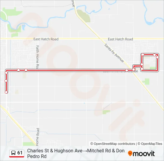 61 Bus Line Map