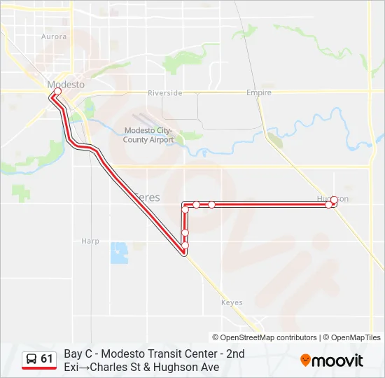 61 Bus Line Map