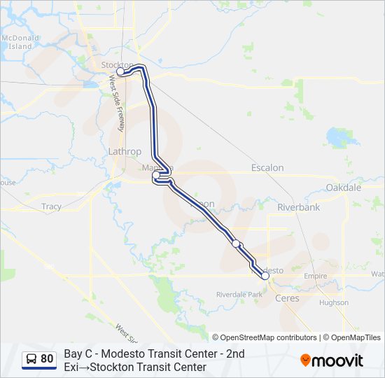 80 Bus Line Map