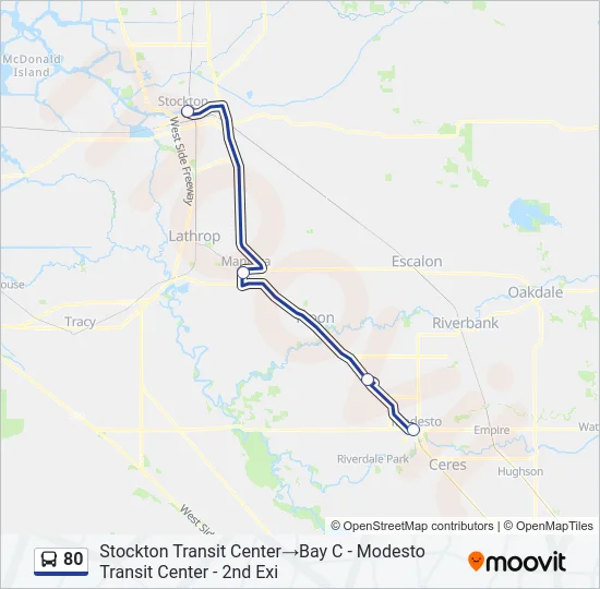 80 Bus Line Map