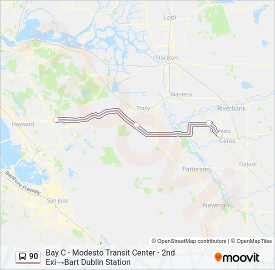 90 Bus Line Map