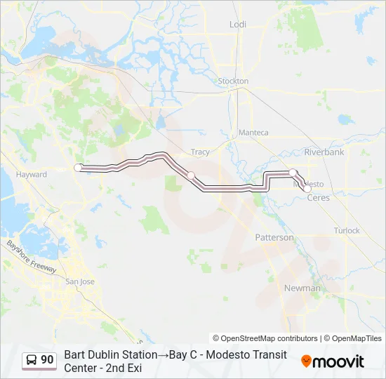 90 Bus Line Map