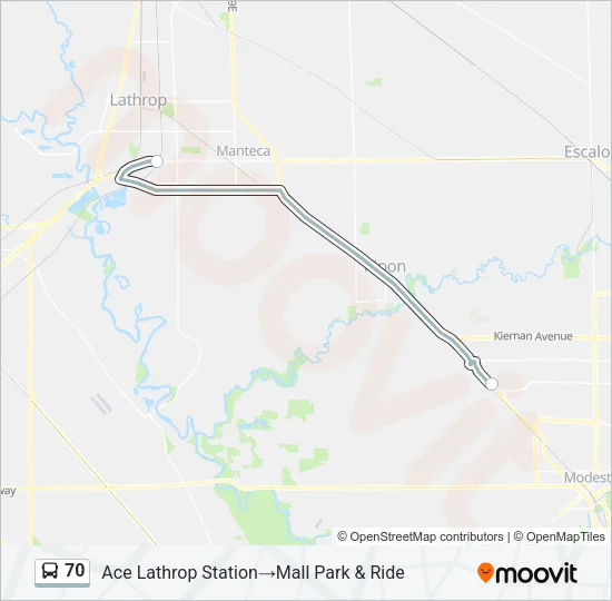 70 Bus Line Map
