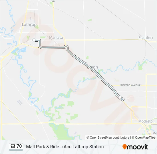 70 Bus Line Map