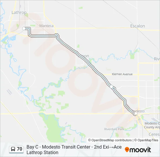 70 Bus Line Map