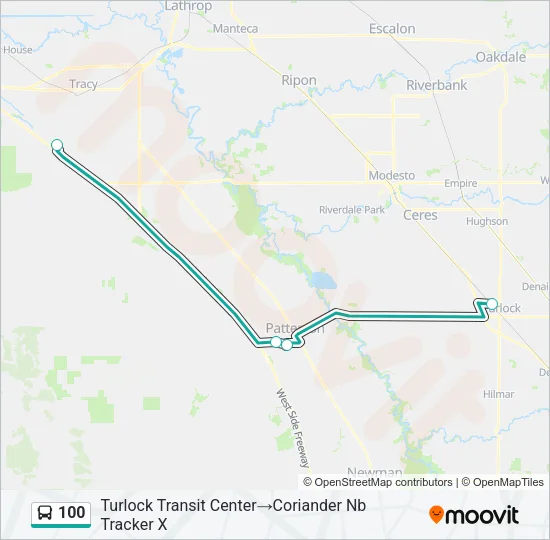 100 Bus Line Map