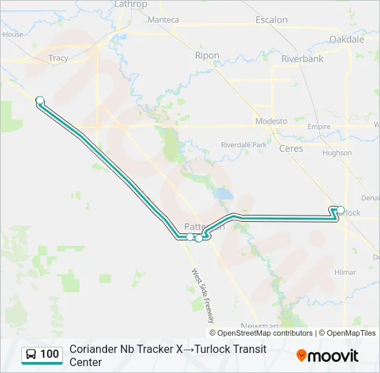 100 Bus Line Map