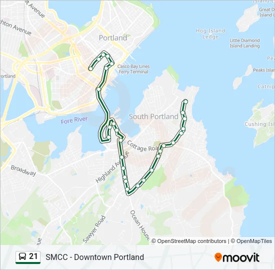 21 Bus Line Map