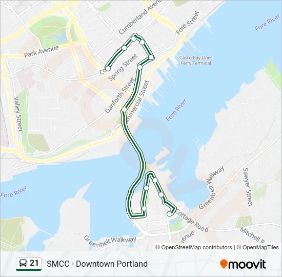 21 Bus Line Map