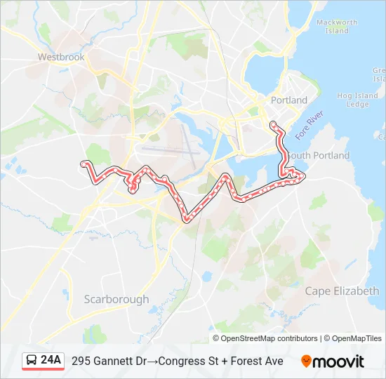 24A Bus Line Map