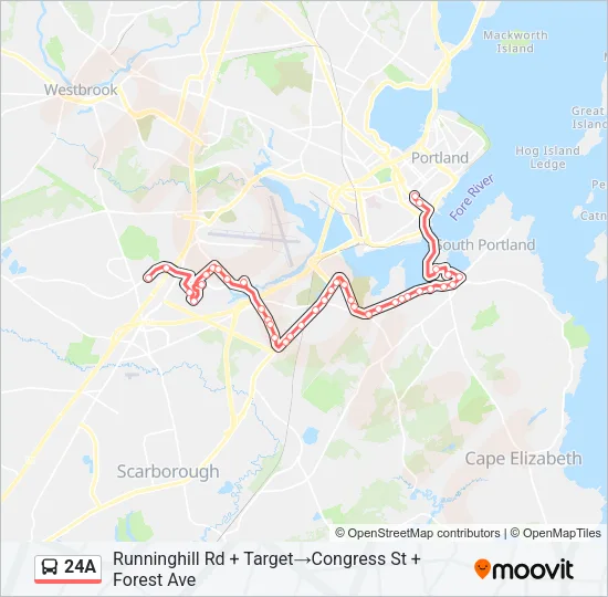 24A Bus Line Map