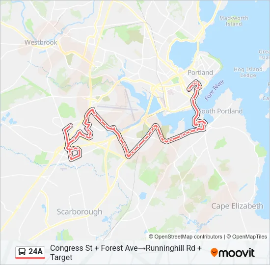 24A Bus Line Map