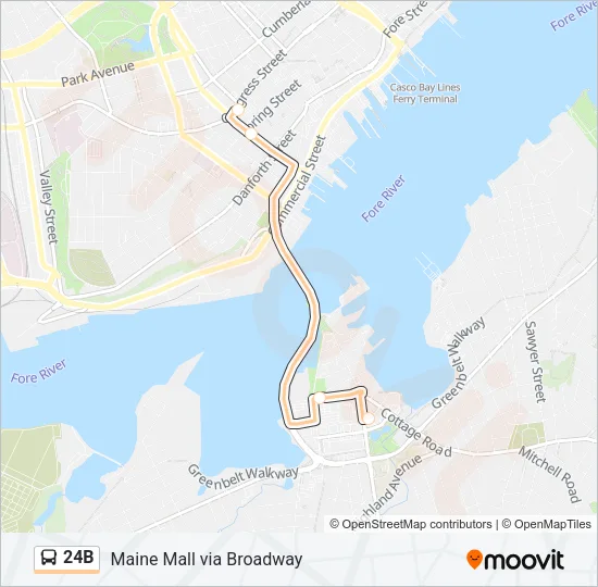 24B Bus Line Map