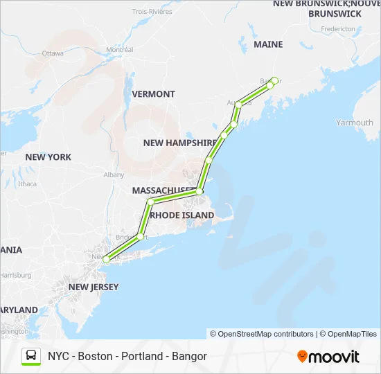 FLIXBUS N2615 Bus Line Map