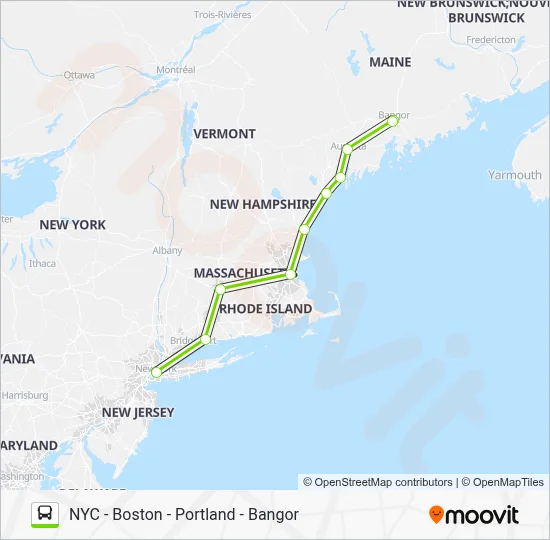 FLIXBUS N2615 Bus Line Map