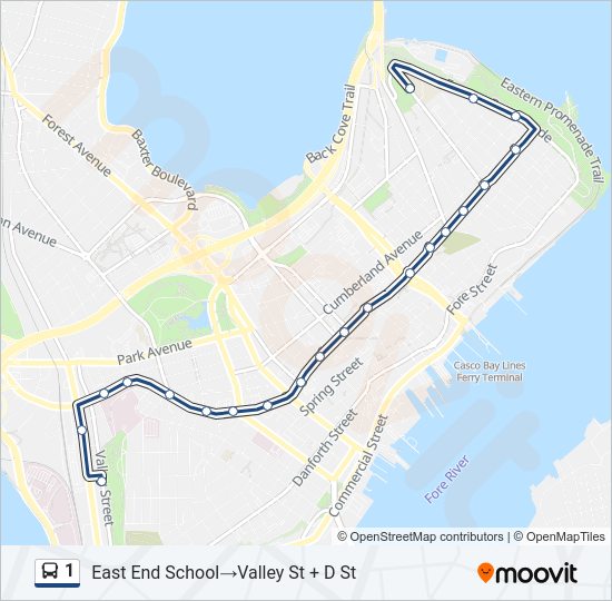 1 bus Line Map