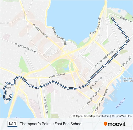 1 Bus Line Map