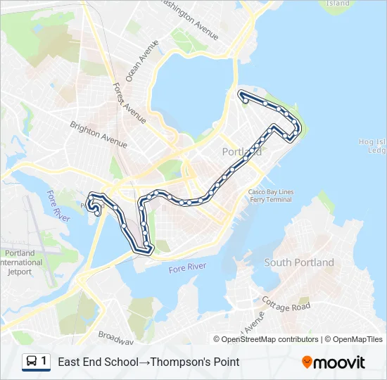 1 Bus Line Map