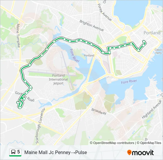 5 Bus Line Map