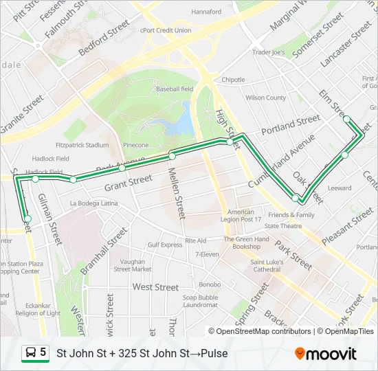 5 Bus Line Map