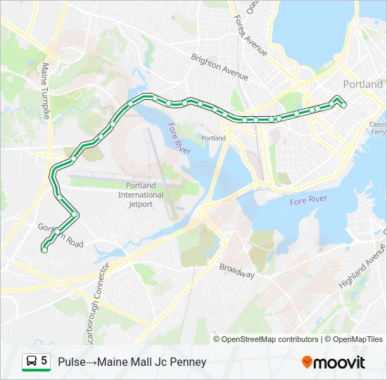 5 Bus Line Map
