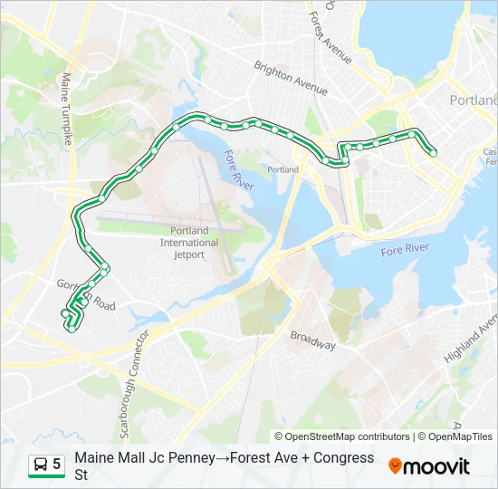 5 Bus Line Map