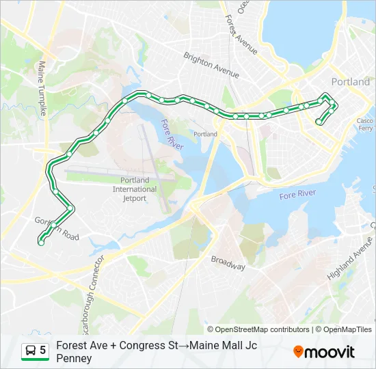 5 Bus Line Map