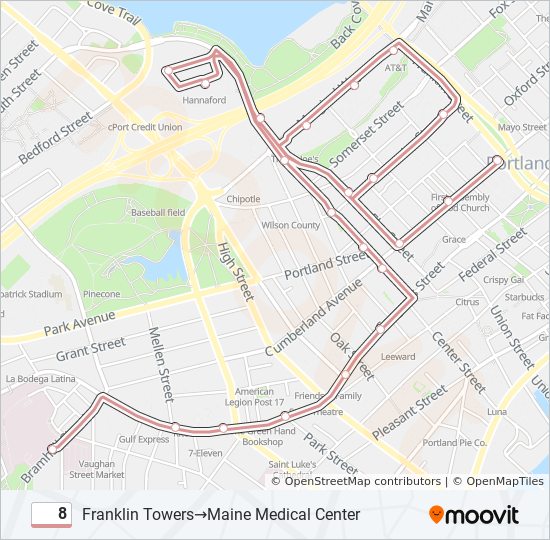 8 bus Line Map