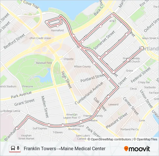 8 Bus Line Map