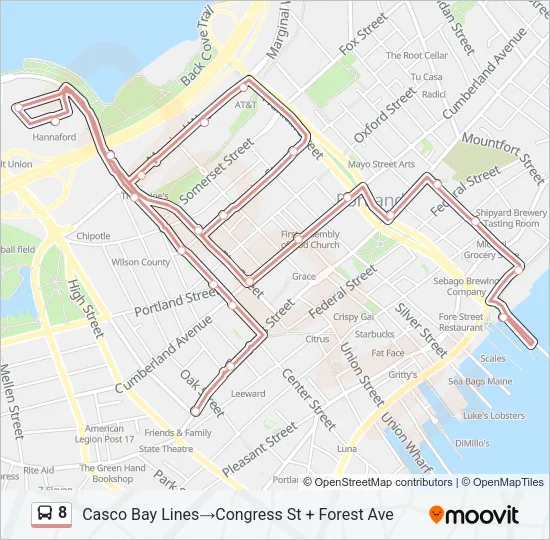 8 Bus Line Map
