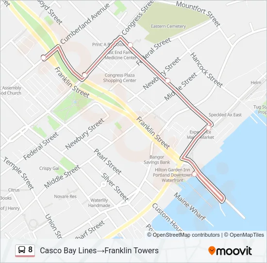 8 Bus Line Map