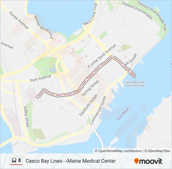 8 Bus Line Map