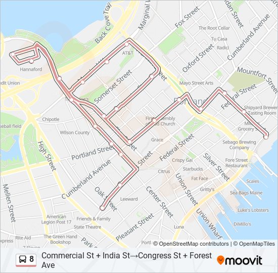 8 bus Line Map