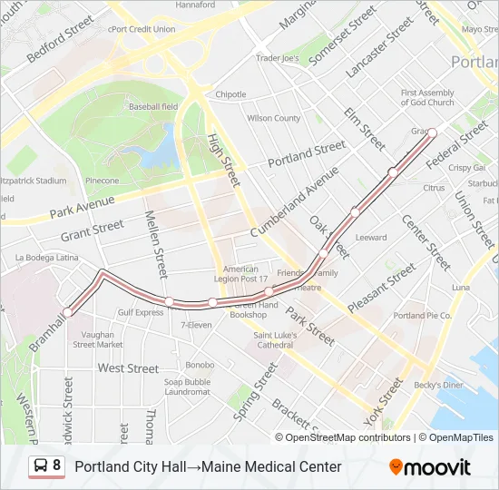 8 Bus Line Map