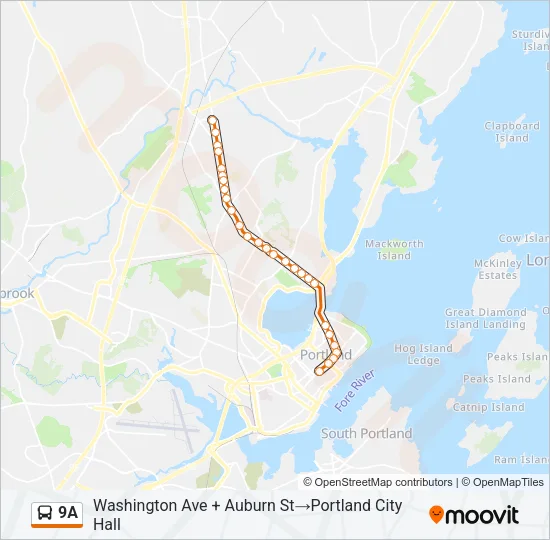9A Bus Line Map