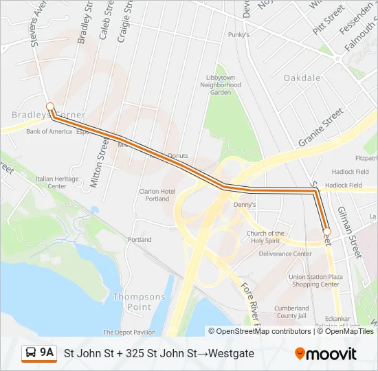 9A Bus Line Map