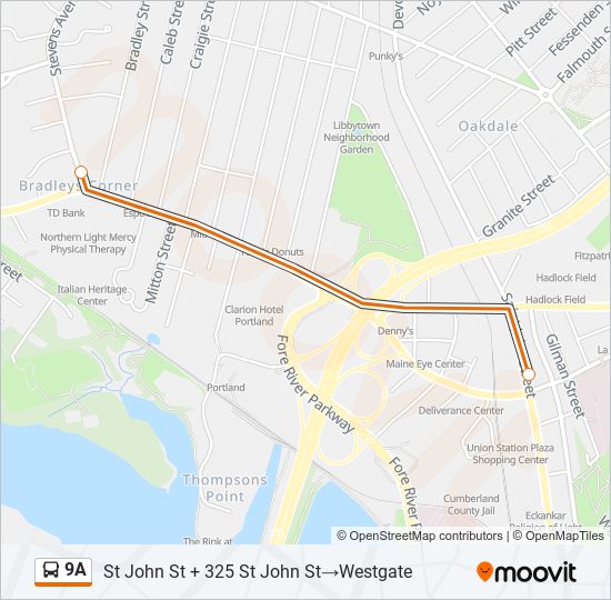 9A bus Line Map