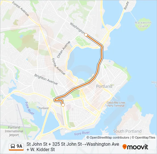 9A Bus Line Map