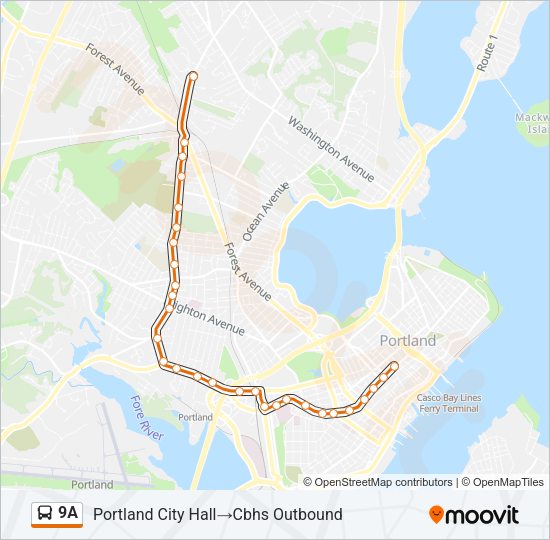 9A bus Line Map