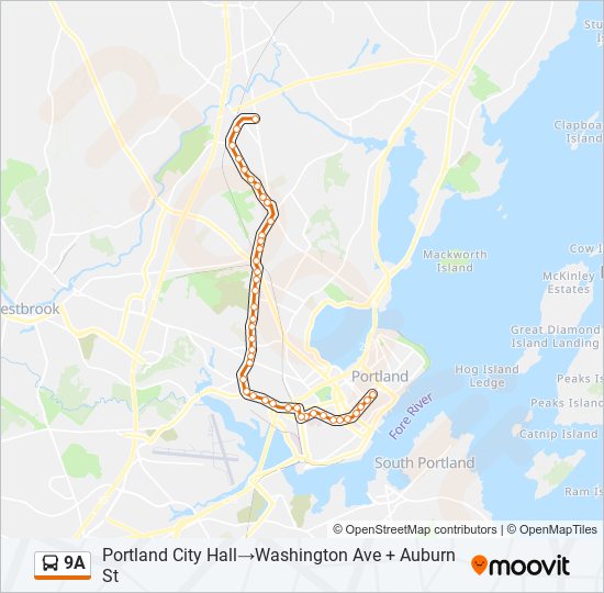 9A bus Line Map