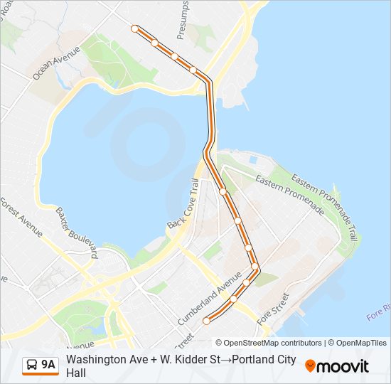 9A bus Line Map