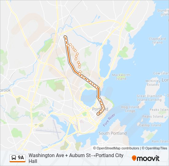 9A bus Line Map