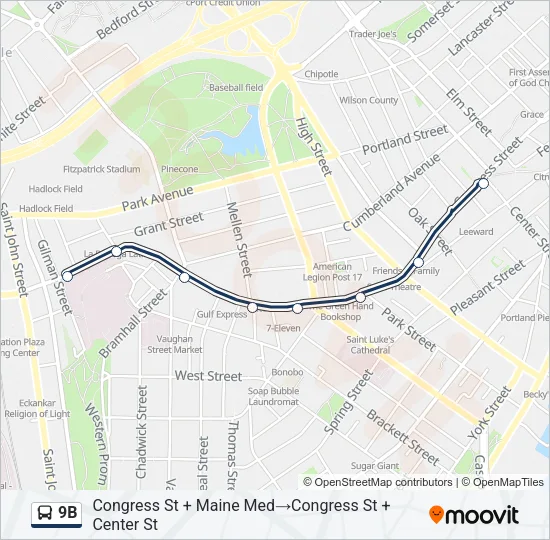 9B Bus Line Map