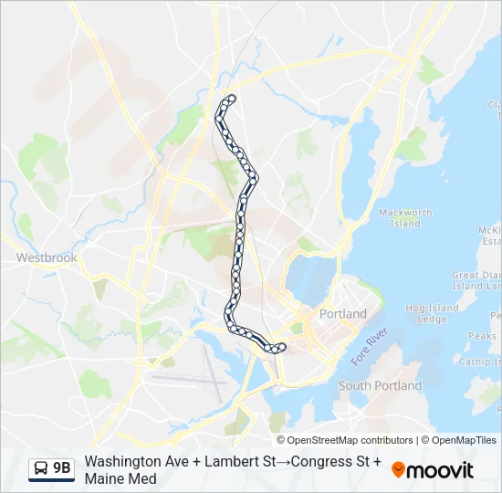 9B Bus Line Map
