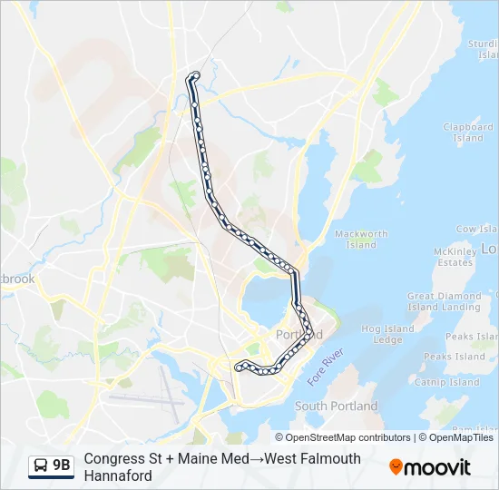 9B Bus Line Map