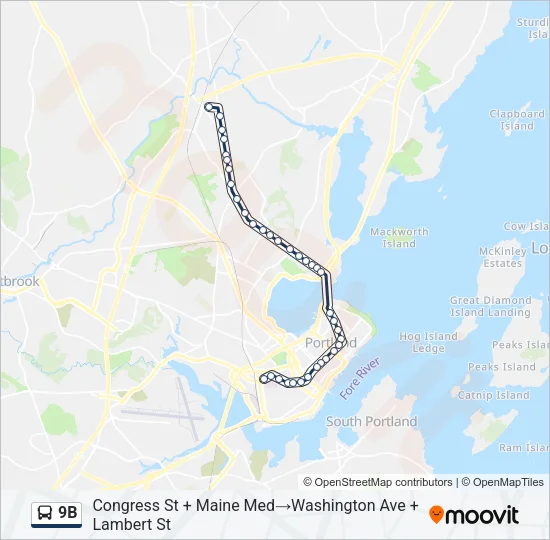 9B Bus Line Map